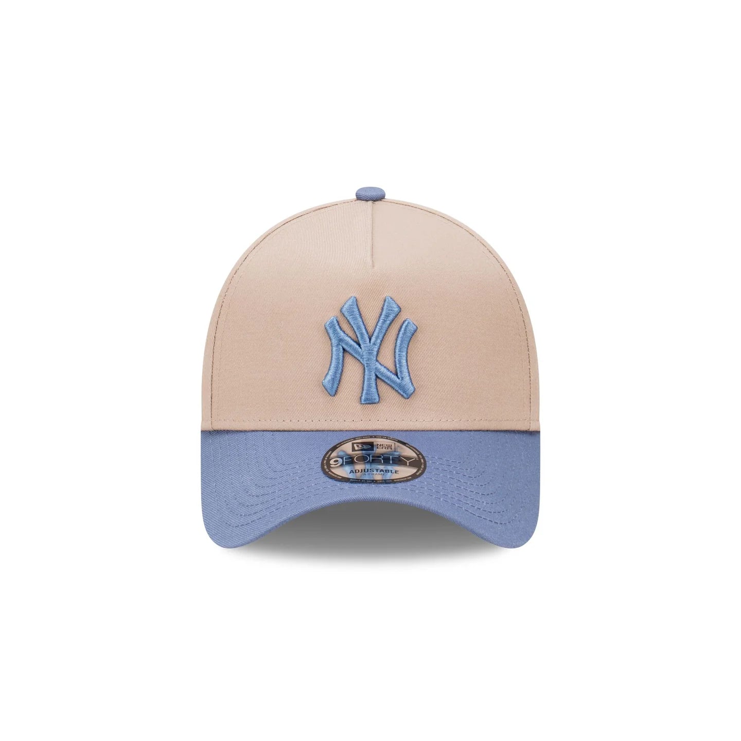 New York Yankees Hat - Seasonal 2-Tone Ash Brown and Slate Blue 9Forty A-Frame MLB Snapback Cap - New Era